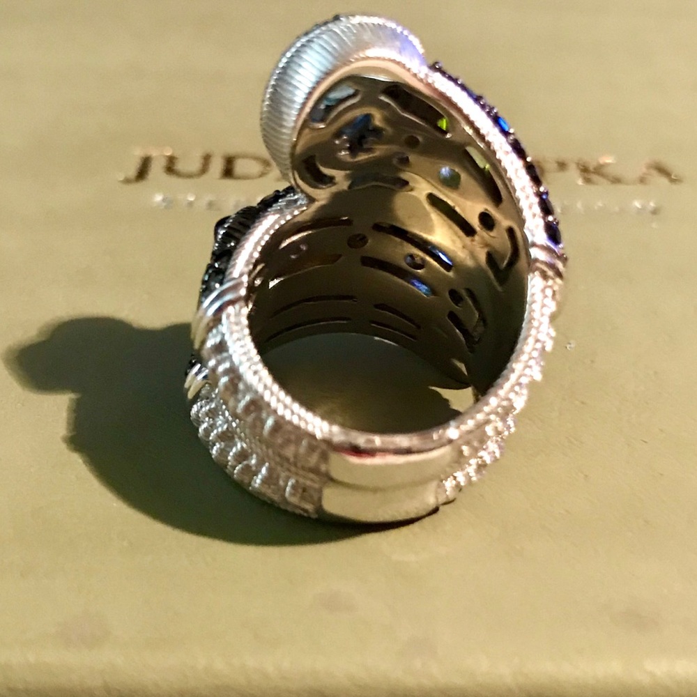 Gorgeous Judith Ripka Oval Multi-Gemstoneblack Sp… - image 8